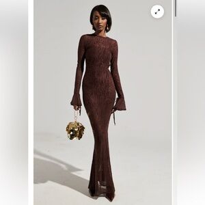 Akira My Good Side Sheer Maxi Dress Long Sleeve